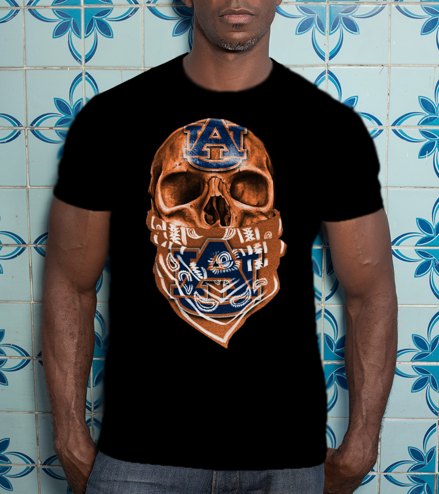 Auburn Tigers Skull Bandana T-Shirt