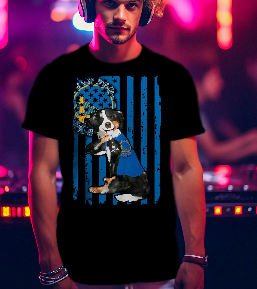 Border Collie I Mom Golden State Warriors T-Shirt