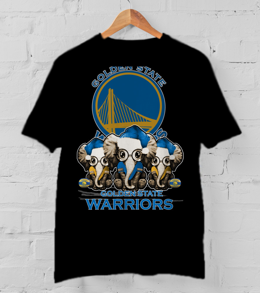 Golden State Warriors Xmas Elephan Trio T-Shirt