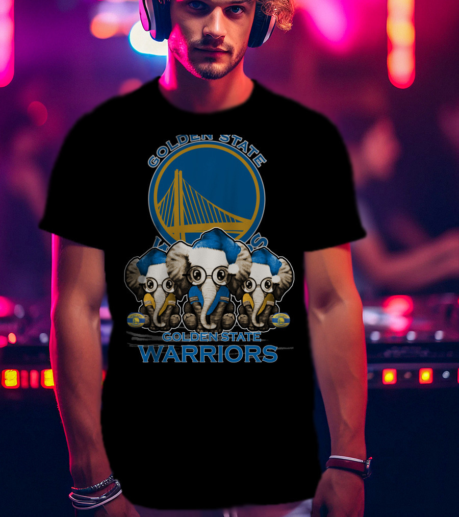 Golden State Warriors Xmas Elephan Trio T-Shirt