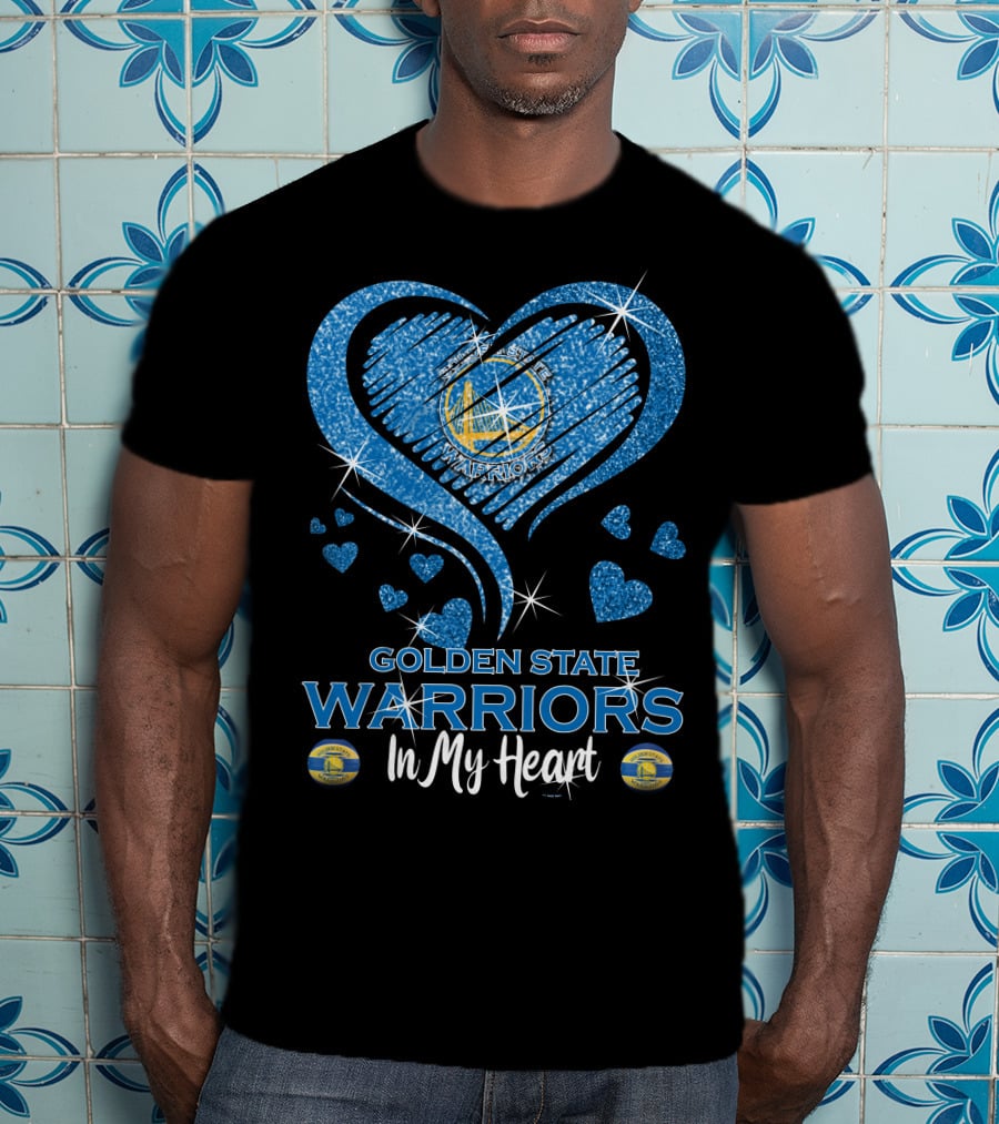 Golden State Warriors In My Heart Sparkling Love T-Shirt