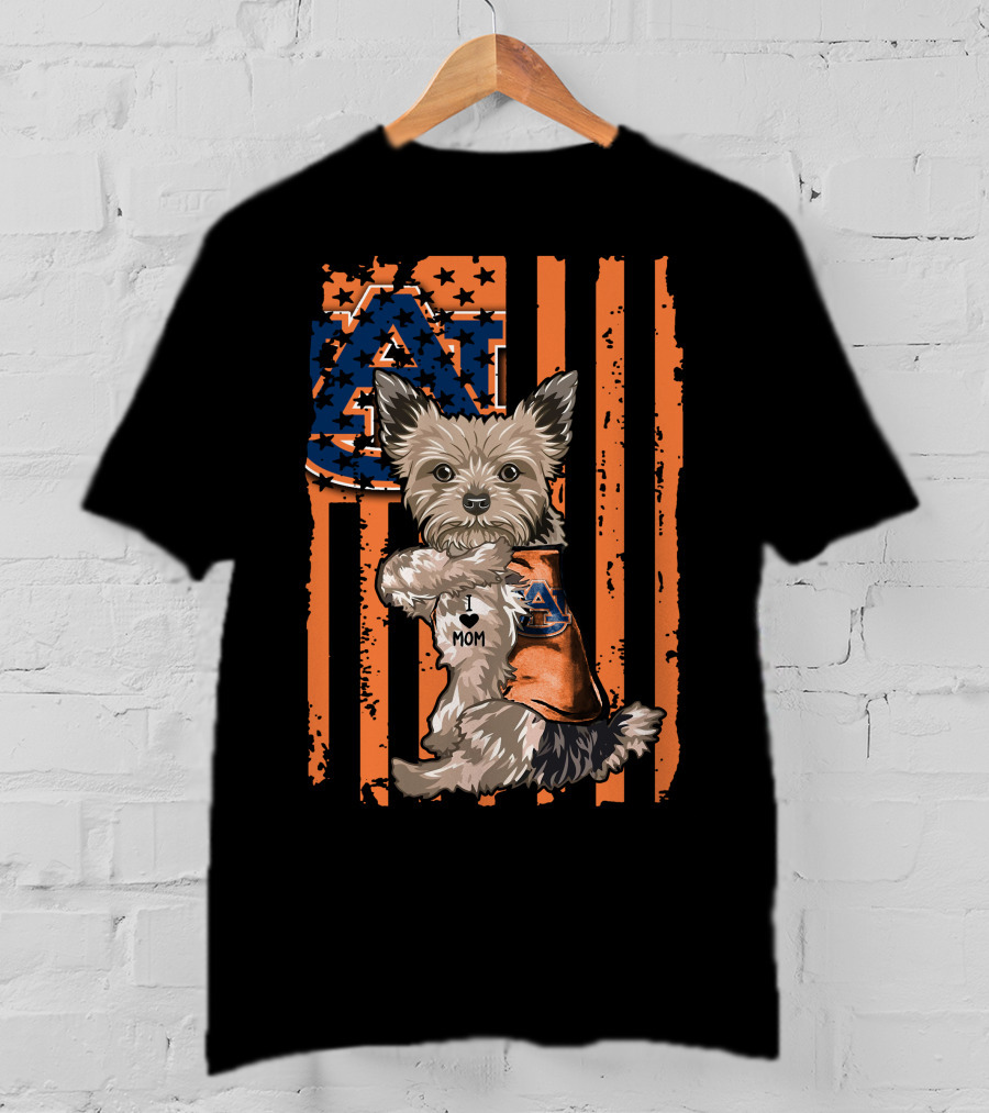 Yorkshire Terrier Auburn Tigers I Love Mom T-Shirt