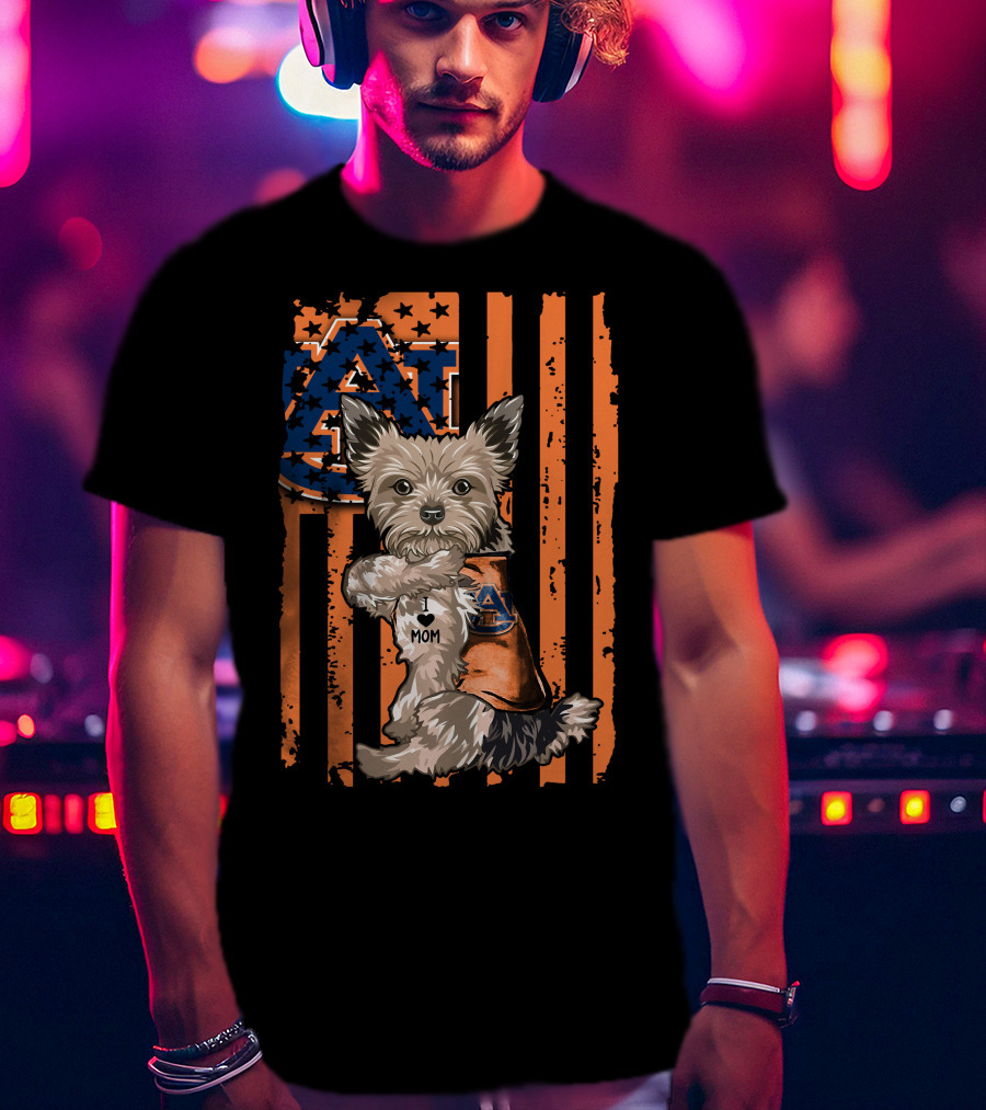 Yorkshire Terrier Auburn Tigers I Love Mom T-Shirt