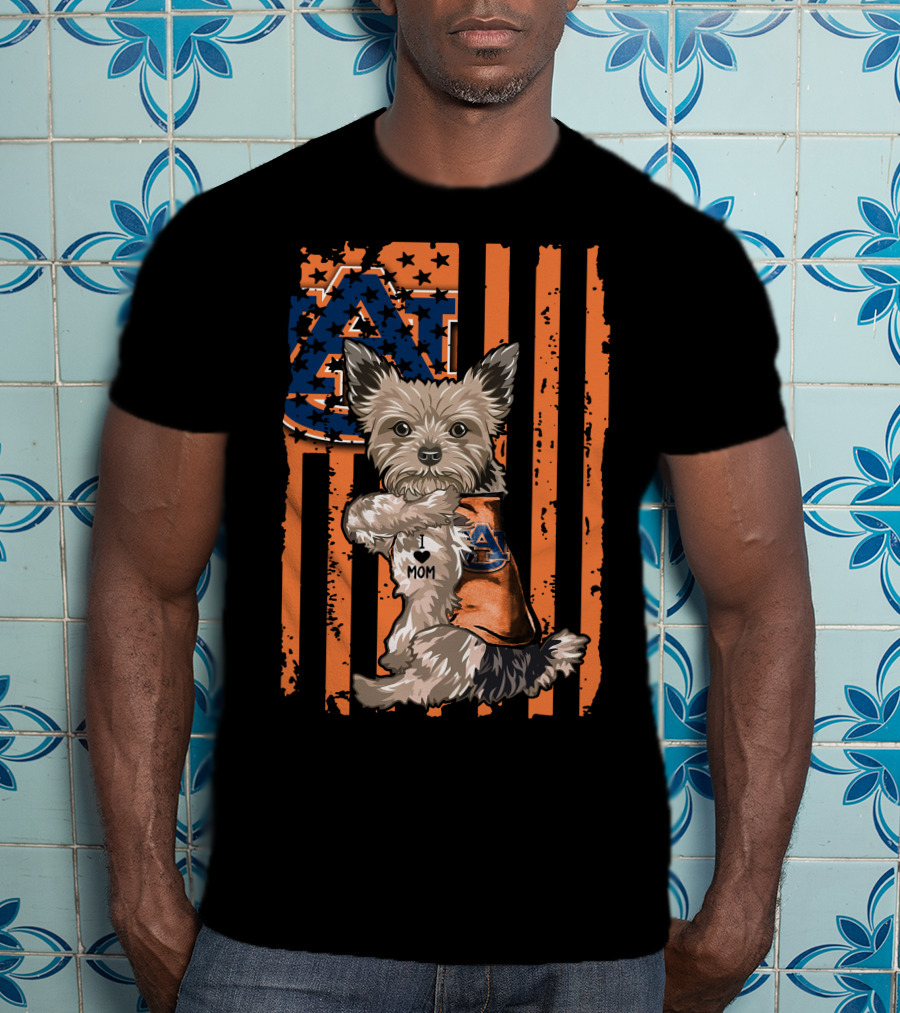 Yorkshire Terrier Auburn Tigers I Love Mom T-Shirt