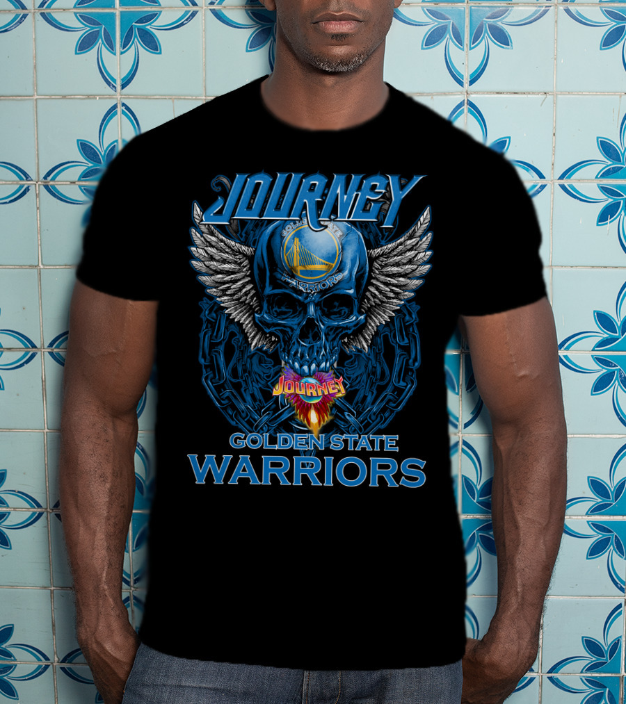 Journey Golden State Warriors Skull Wings Chain T-Shirt