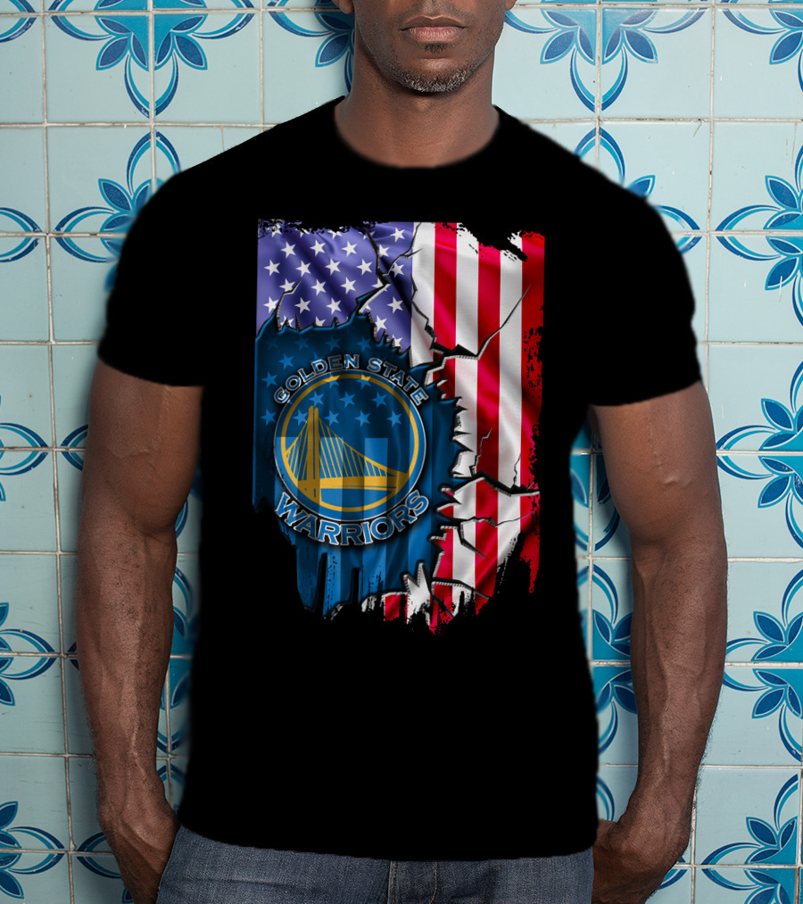Golden State Warriors American Flag T-Shirt