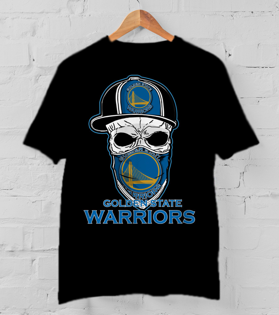 Golden State Warriors Skull Hat T-Shirt