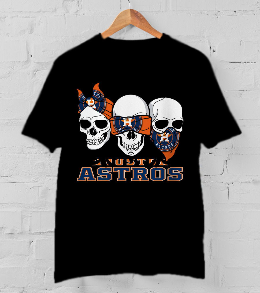3 Skull Houston Astros Bandana Trio T-Shirt