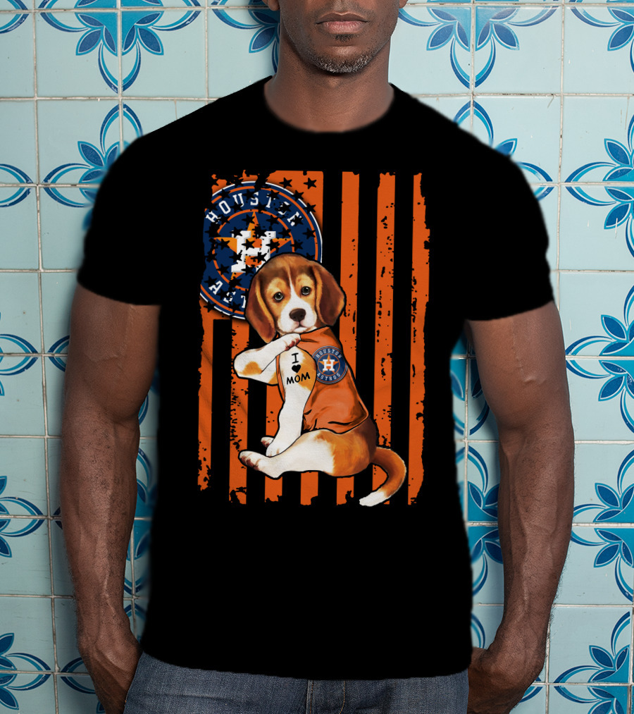 Houston Astros Beagle I Love Mom T-Shirt