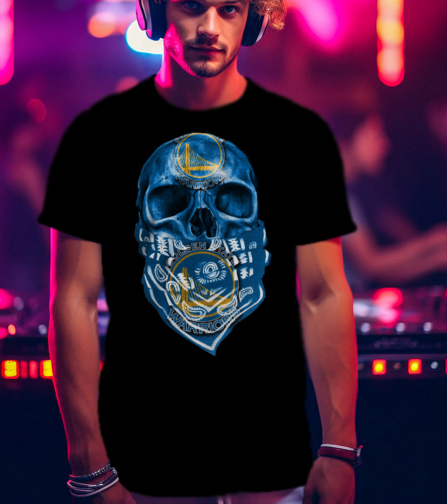 Skull Golden State Warriors Bandana T-Shirt