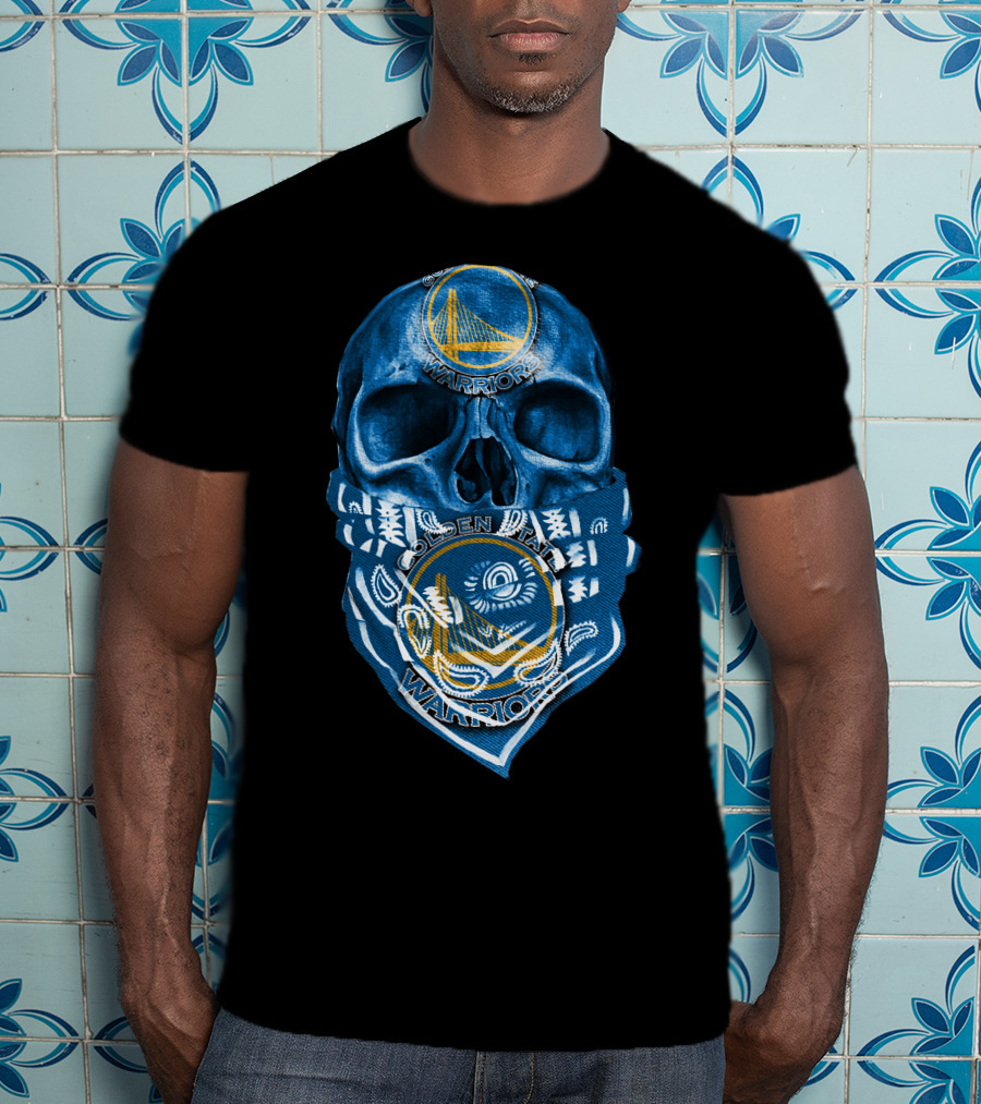 Skull Golden State Warriors Bandana T-Shirt