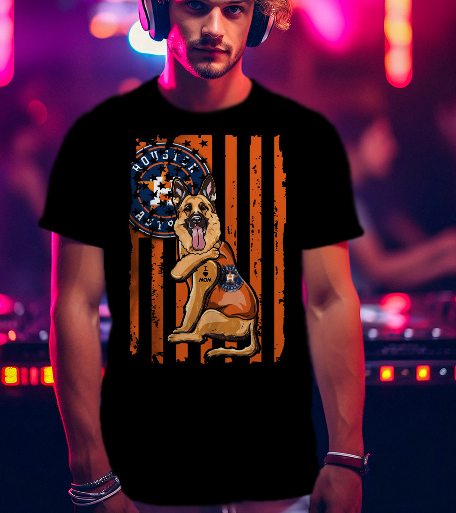 Houston Astros German Shepherd I Mom T-Shirt