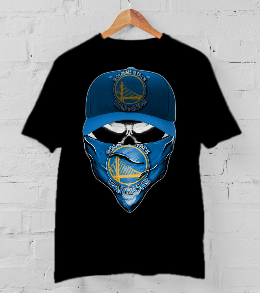 Golden State Warriors Skull Cap And Bandana T-Shirt