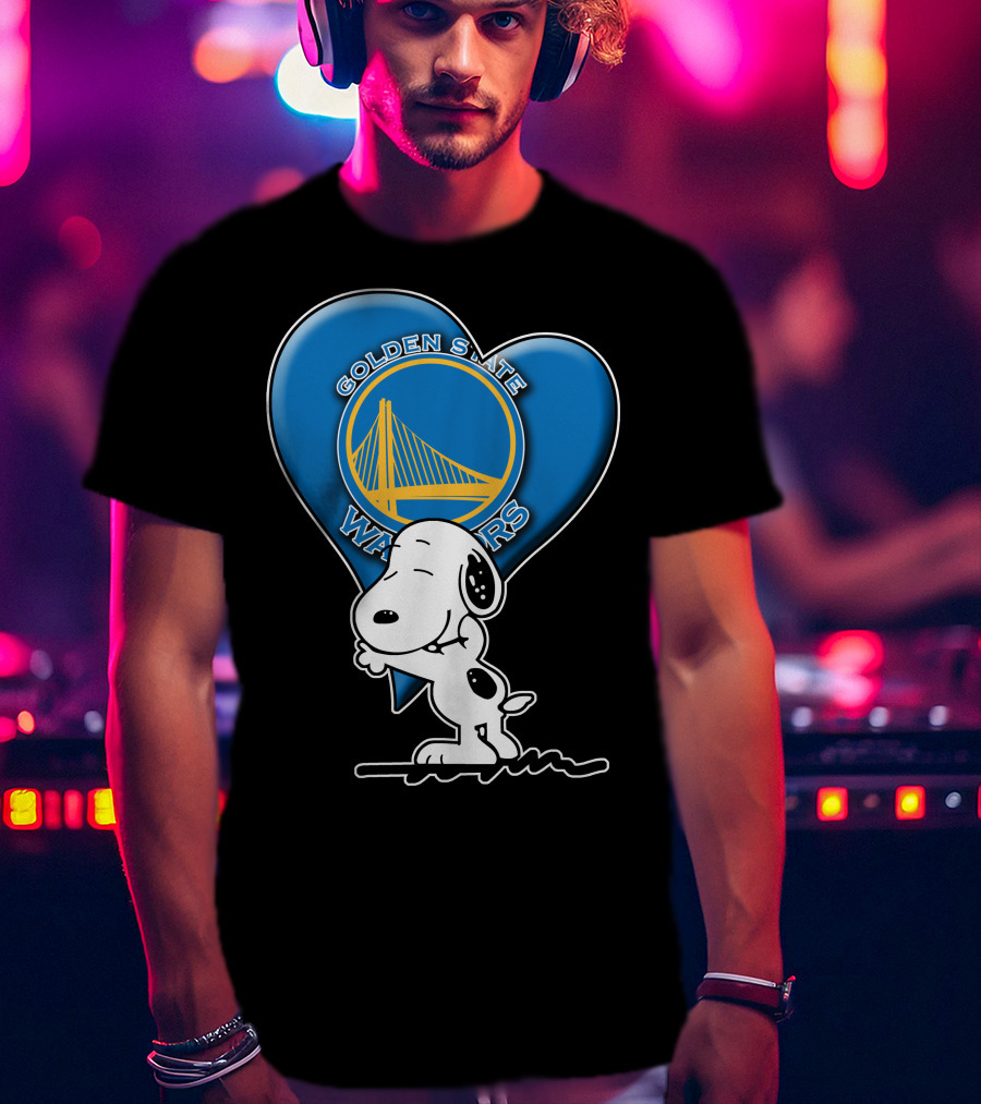 Snoopy Heart Golden State Warriors T-Shirt
