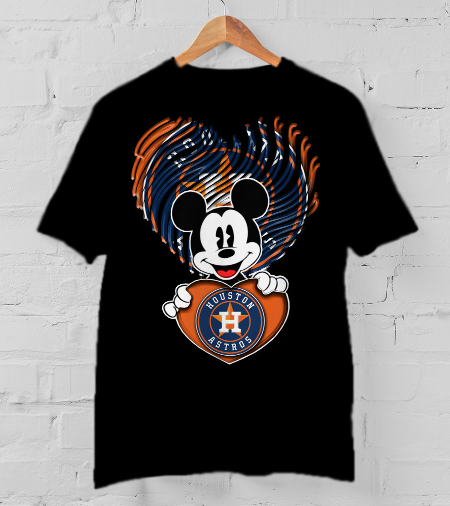 Mickey Mouse Heart Houston Astros T-Shirt
