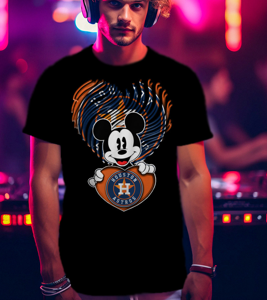Mickey Mouse Heart Houston Astros T-Shirt