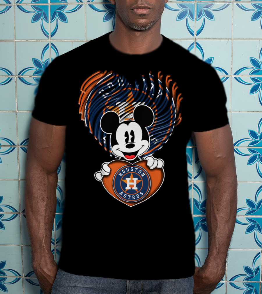 Mickey Mouse Heart Houston Astros T-Shirt