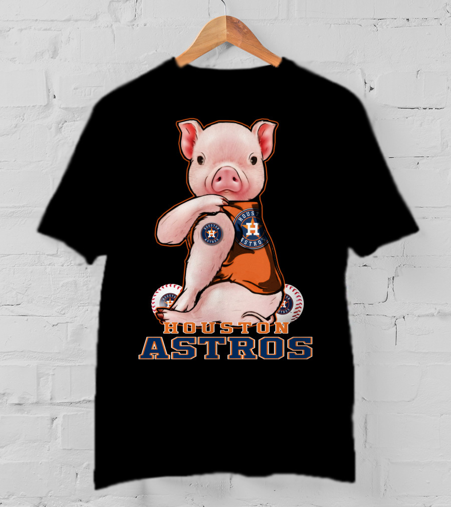 Houston Astros Pig With Baseball T-Shirt