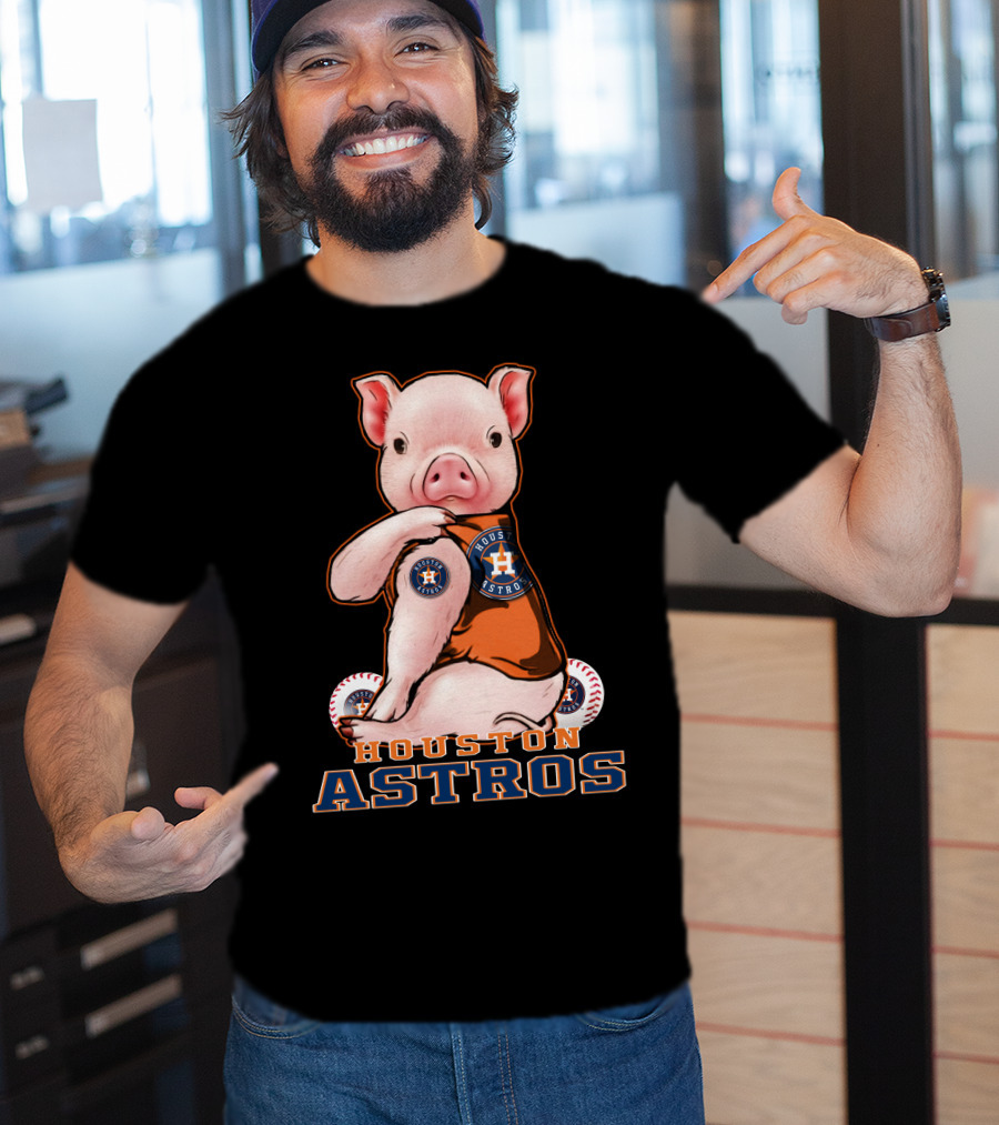 Houston Astros Pig With Baseball T-Shirt