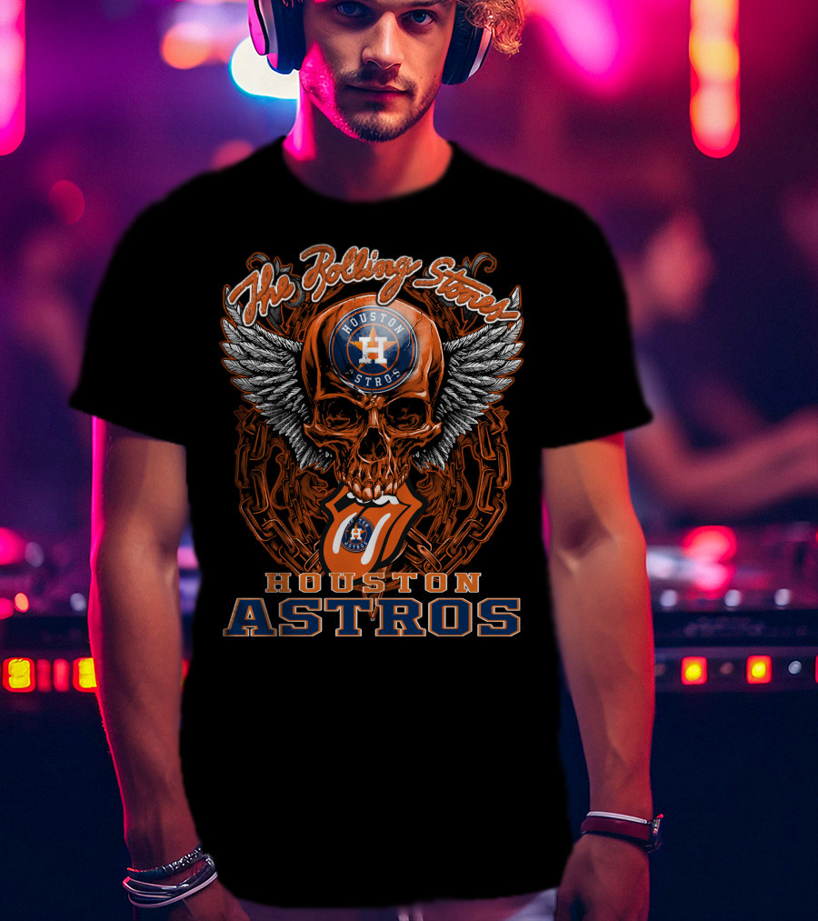The Rolling Stones Houston Astros Skull Wings T-Shirt