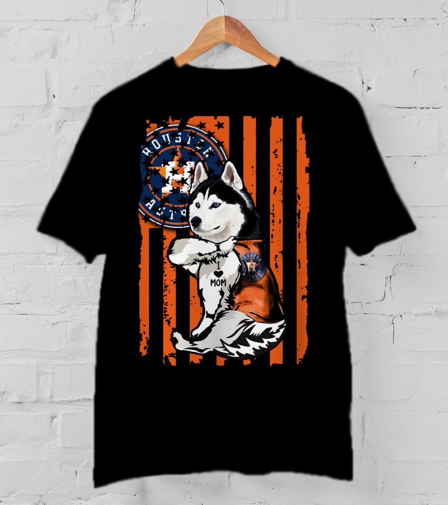 Siberian Husky Houston Astros Mom Flag T-Shirt