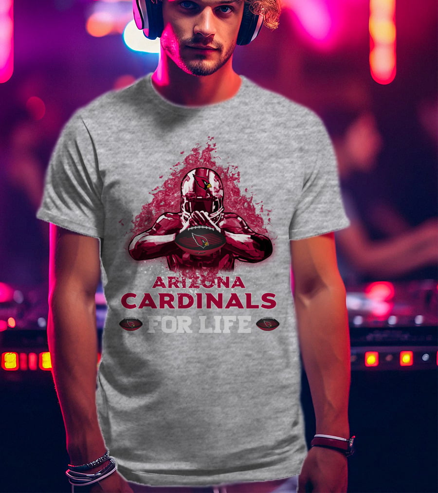 Arizona Cardinals For Life Football Helmet Emblem T-Shirt