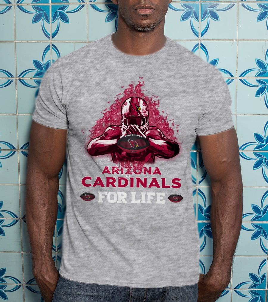 Arizona Cardinals For Life Football Helmet Emblem T-Shirt