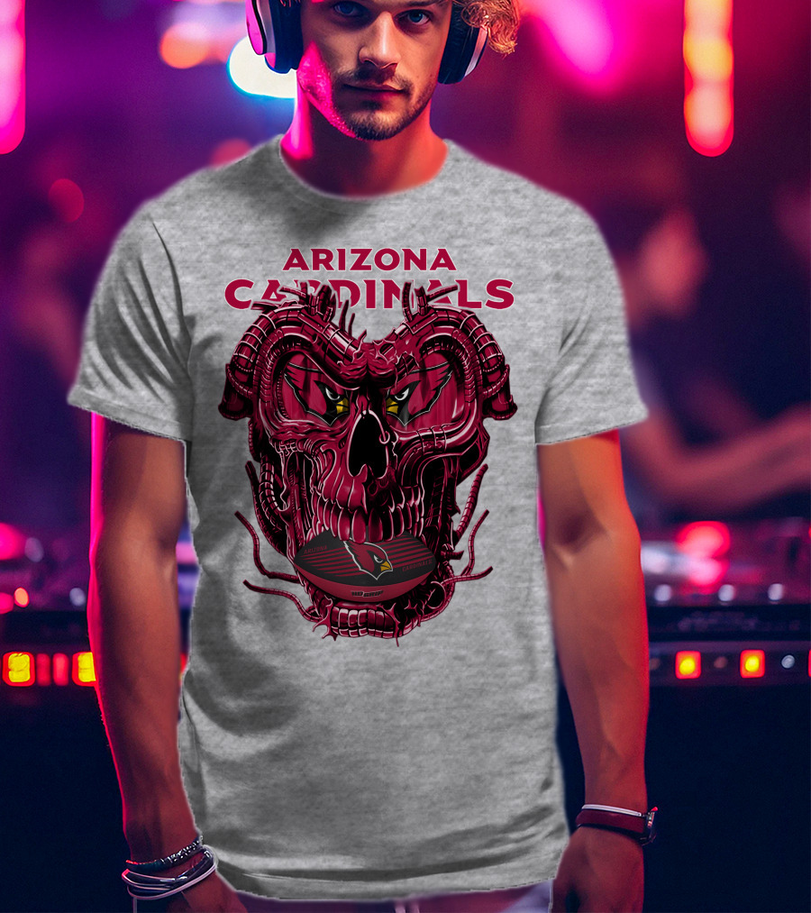 Arizona Cardinals Dragonskull Fusion Gridiron T-Shirt
