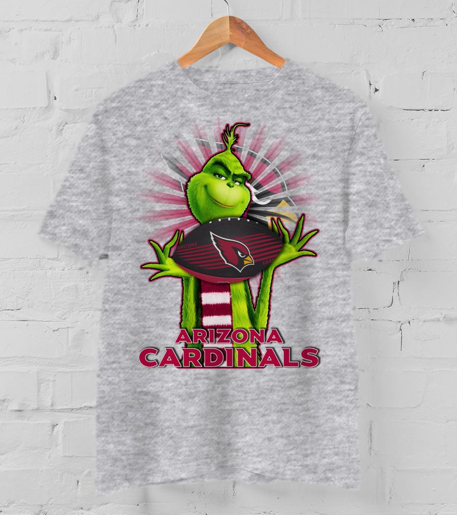 Grinch Holding Arizona Cardinals Football T-Shirt