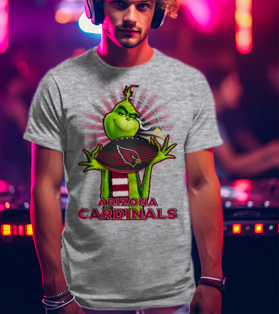 Grinch Holding Arizona Cardinals Football T-Shirt