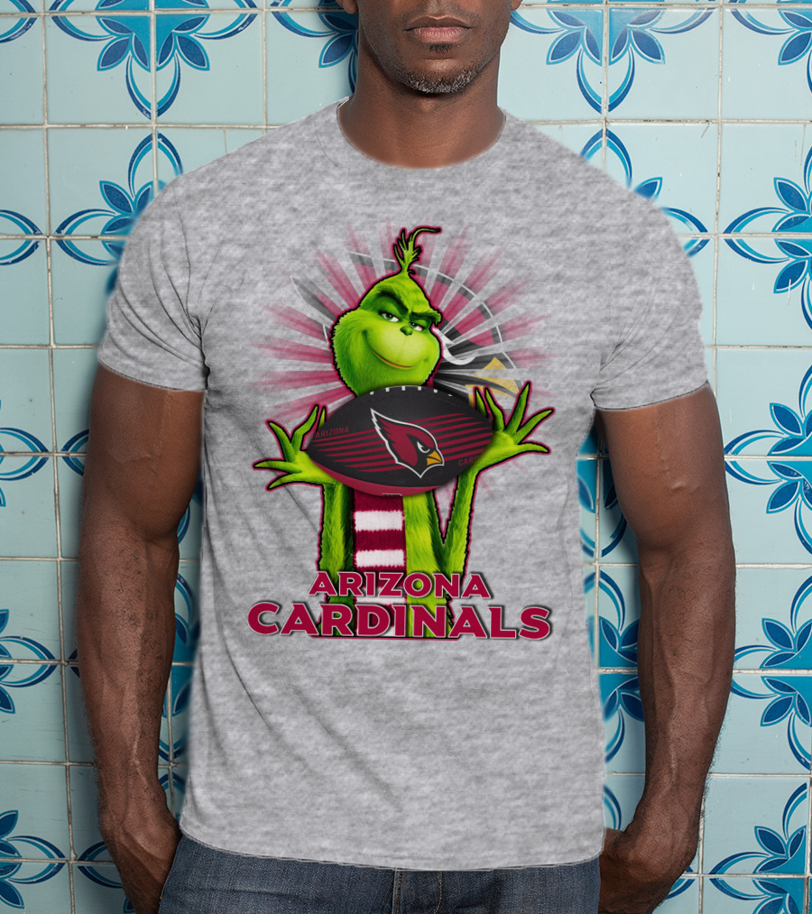 Grinch Holding Arizona Cardinals Football T-Shirt