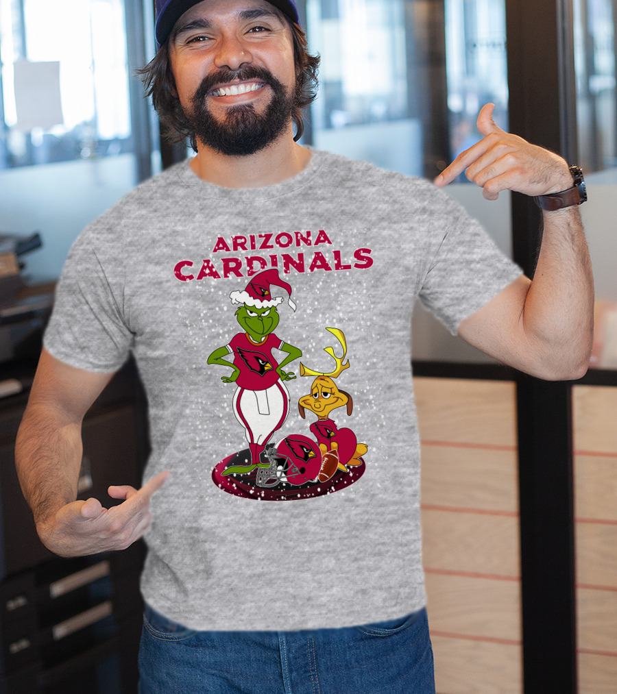 Arizona Cardinals Grinch Christmas Football Fun T-Shirt
