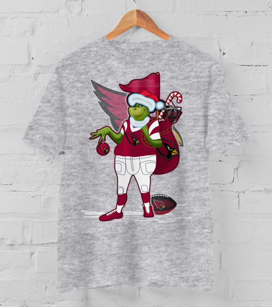 Grinchxmas Arizona Cardinals Christmas Football Fan Holiday Spirit T-Shirt
