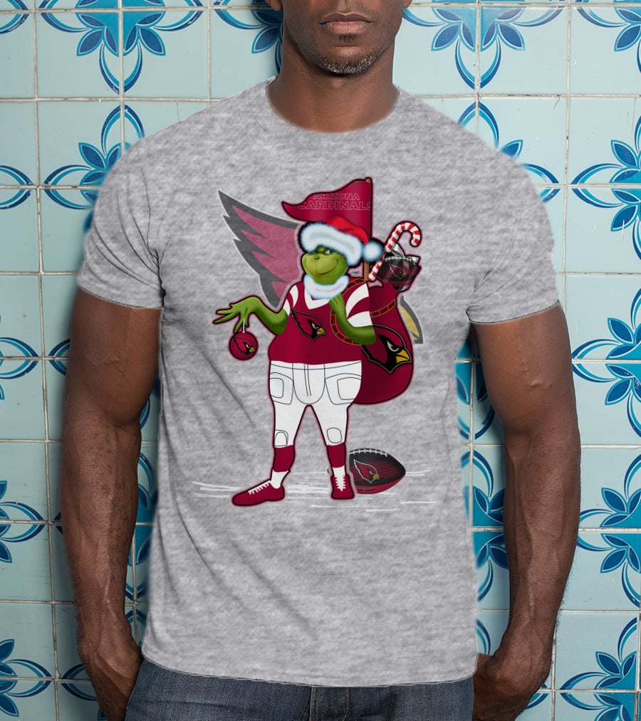 Grinchxmas Arizona Cardinals Christmas Football Fan Holiday Spirit T-Shirt