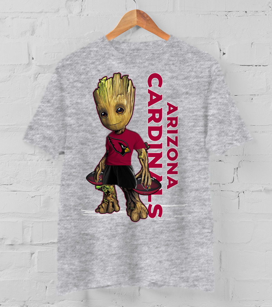 Groot Arizona Cardinals NFL Fan Art With Team Logo And Character T-Shirt