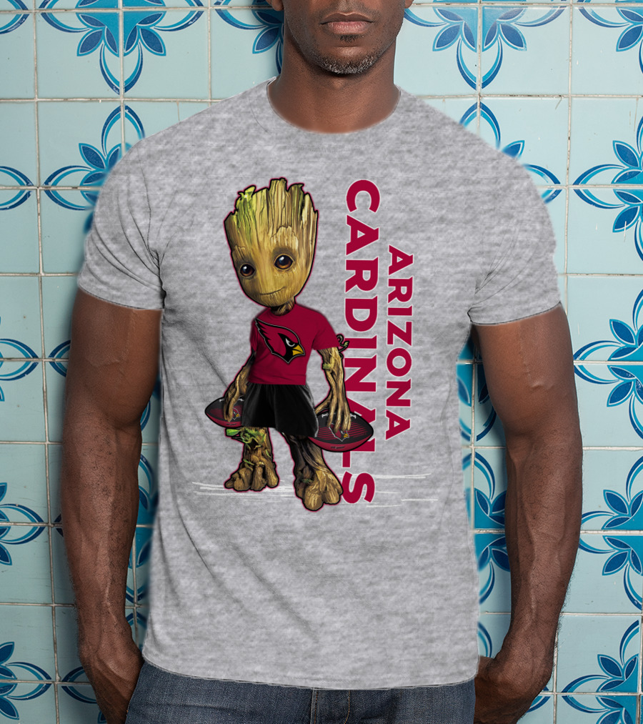 Groot Arizona Cardinals NFL Fan Art With Team Logo And Character T-Shirt