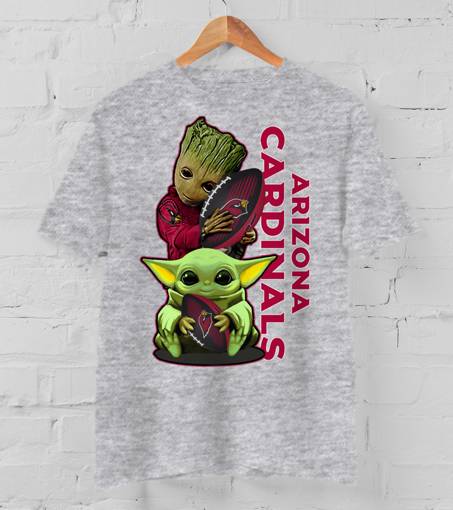 Grzd Arizona Cardinals Groot Baby Yoda Football T-Shirt