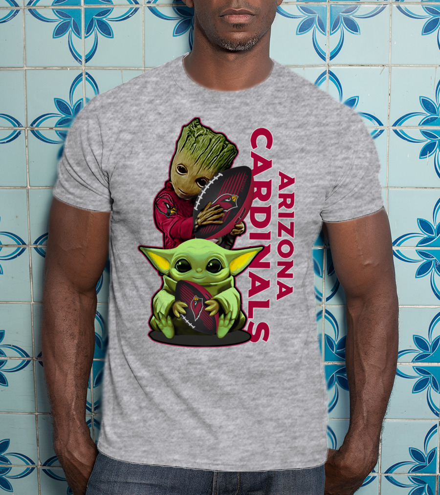 Grzd Arizona Cardinals Groot Baby Yoda Football T-Shirt