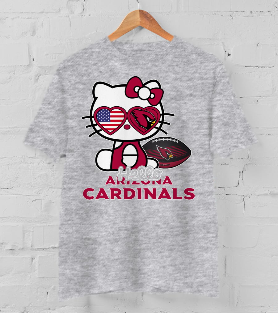 Hello Kitty Arizona Cardinals American Flag Football T-Shirt