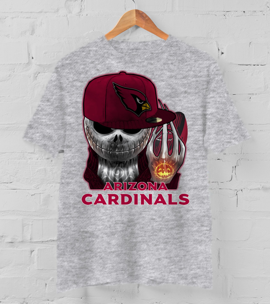 Arizona Cardinals Jackskull Pumpkin Helmet T-Shirt