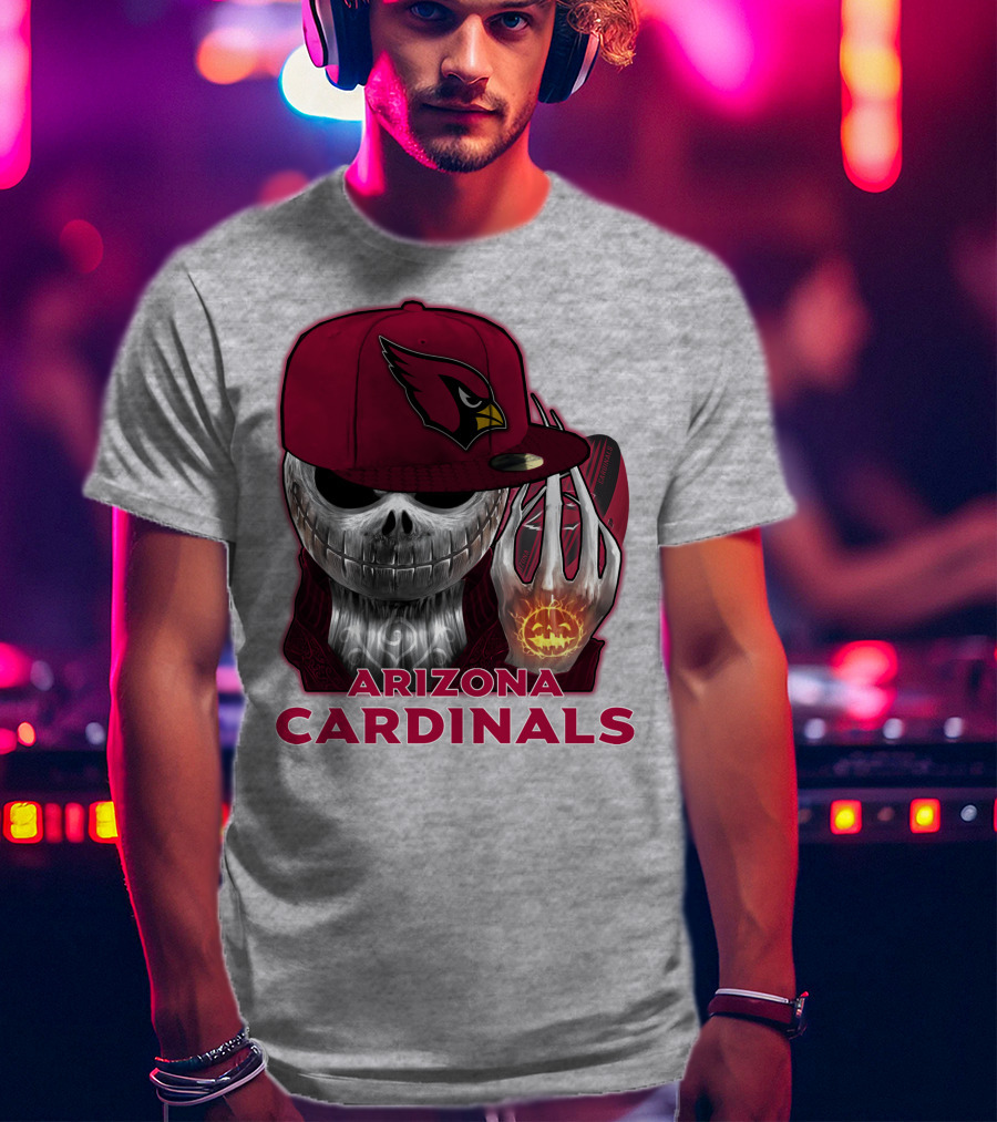 Arizona Cardinals Jackskull Pumpkin Helmet T-Shirt