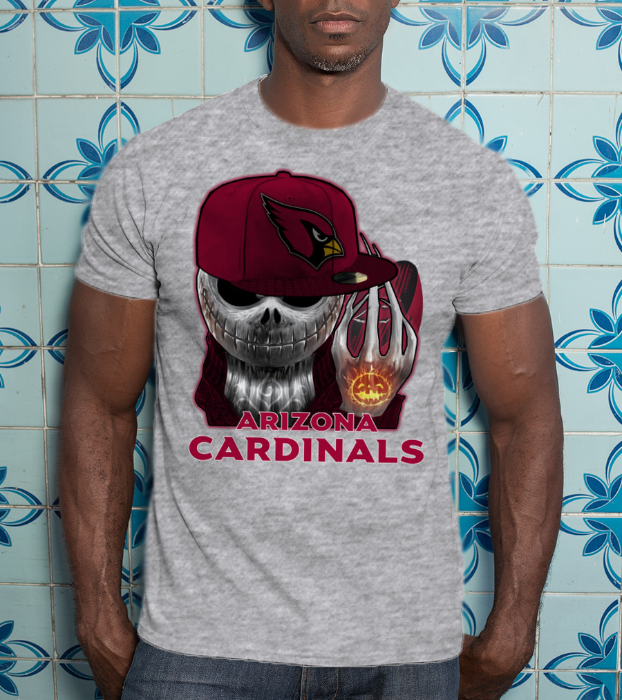 Arizona Cardinals Jackskull Pumpkin Helmet T-Shirt