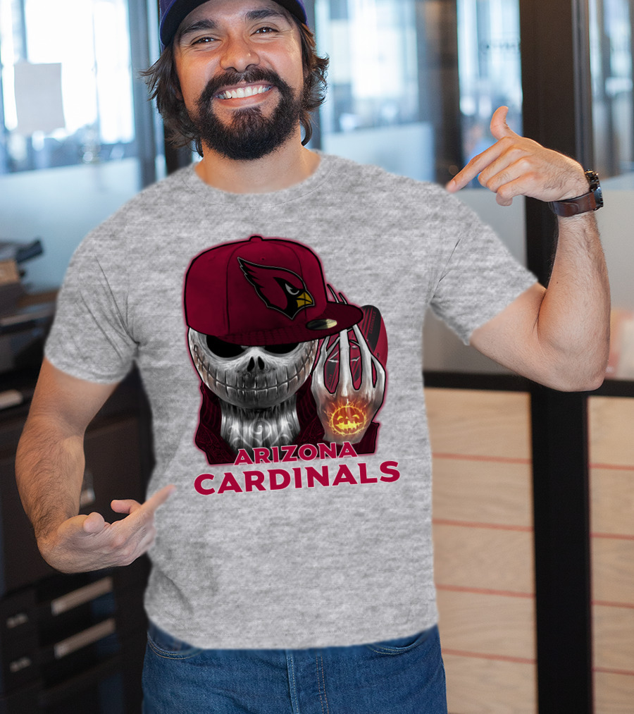 Arizona Cardinals Jackskull Pumpkin Helmet T-Shirt