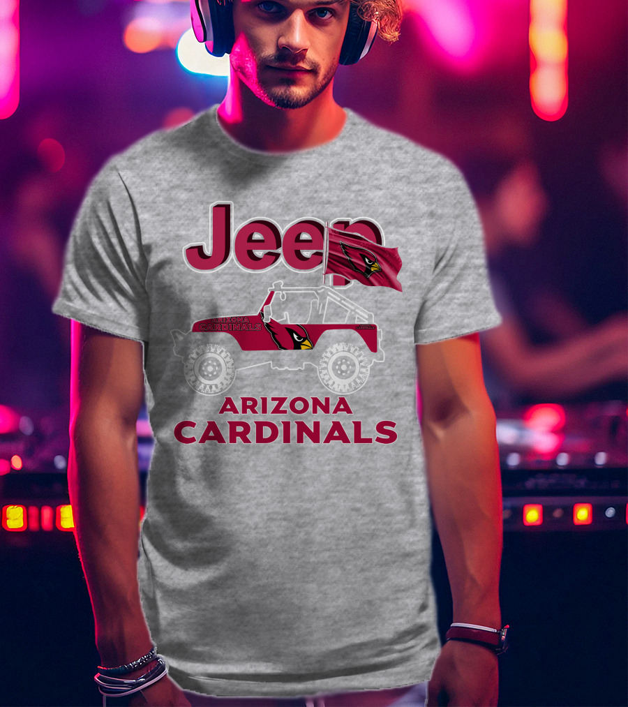 Jeep Arizona Cardinals Off-Road Adventure With Flag T-Shirt