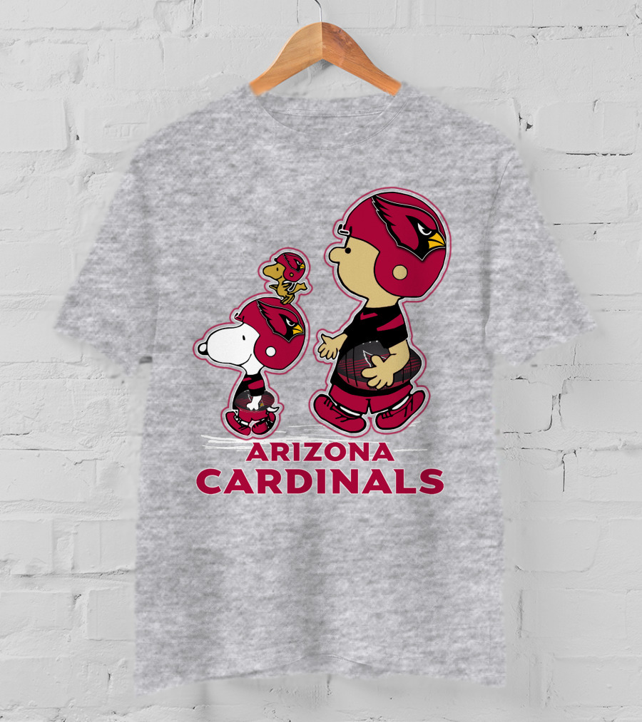 Snpfootball Arizona Cardinals Peanuts Characters Football Helmets T-Shirt