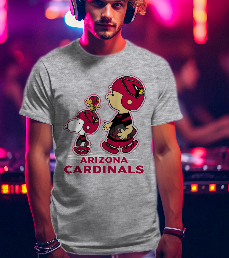 Snpfootball Arizona Cardinals Peanuts Characters Football Helmets T-Shirt
