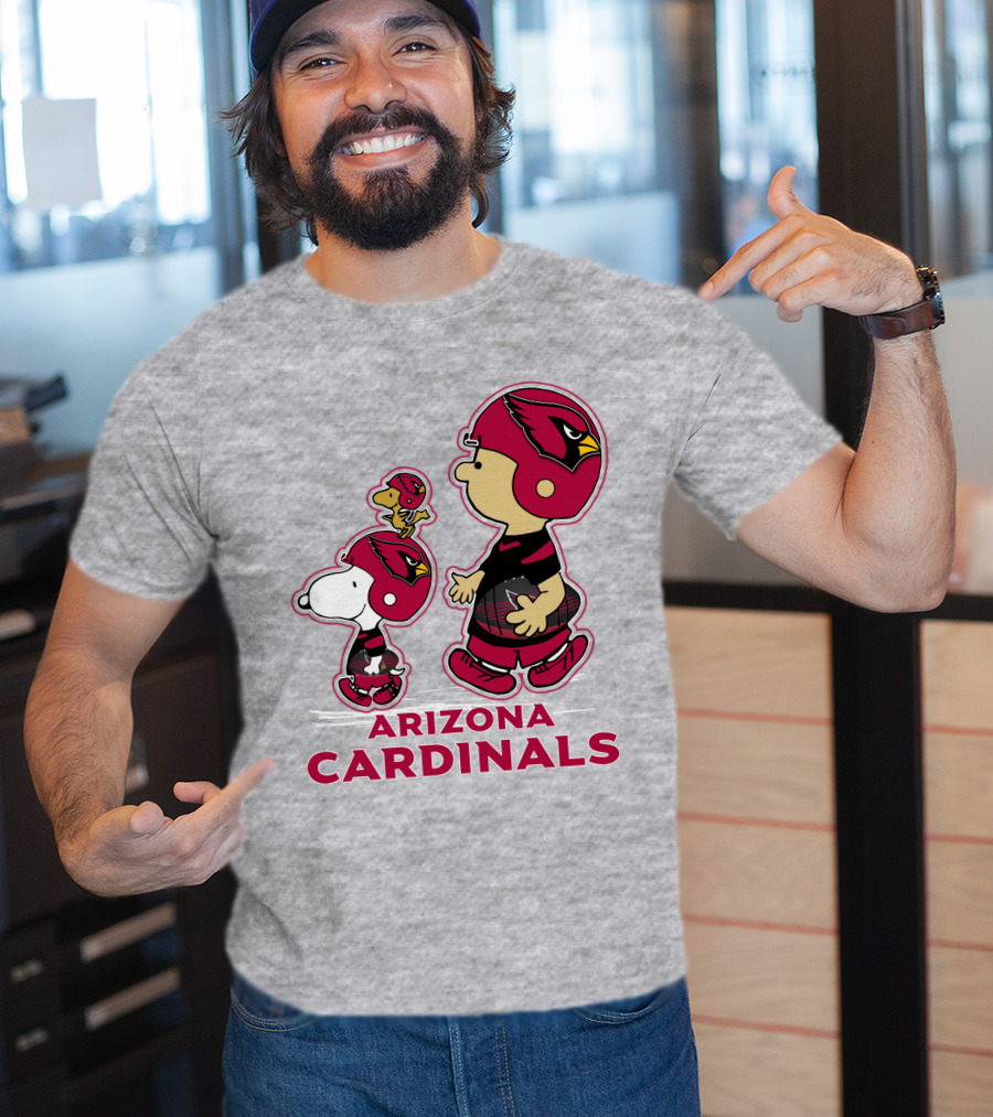 Snpfootball Arizona Cardinals Peanuts Characters Football Helmets T-Shirt