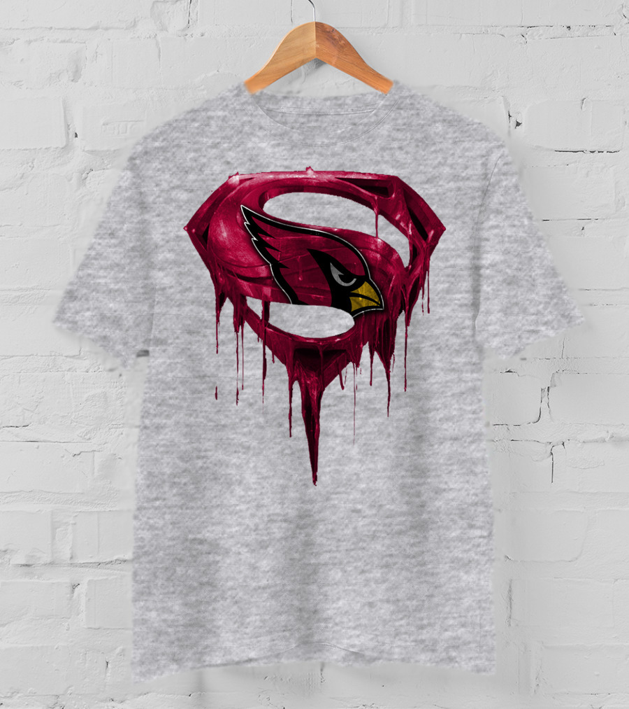 SPM Arizona Cardinals Dripping Super Hero Emblem T-Shirt