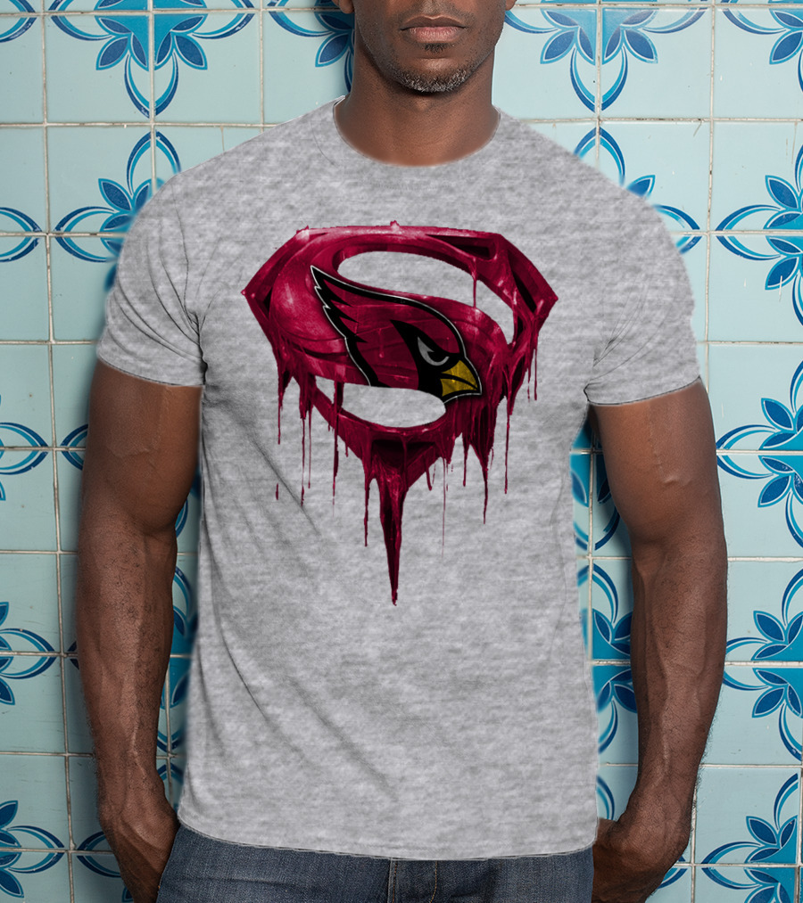 SPM Arizona Cardinals Dripping Super Hero Emblem T-Shirt