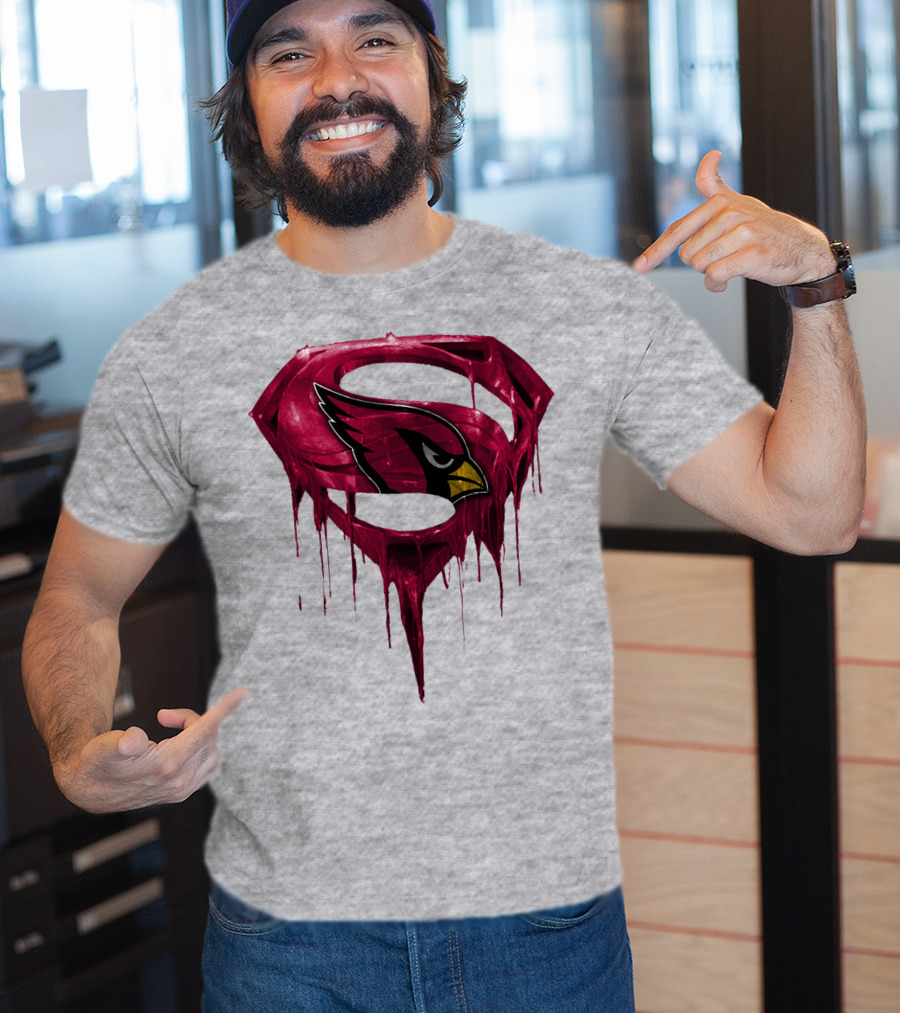 SPM Arizona Cardinals Dripping Super Hero Emblem T-Shirt